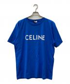 CELINEセリーヌ）の古着「FRONT LOGO PRINT S/S TEE」｜ブルー