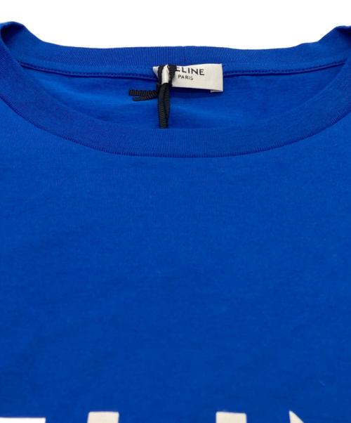 CELINE（セリーヌ）CELINE (セリーヌ) FRONT LOGO PRINT S/S TEE ブルー サイズ:Lの古着・服飾アイテム
