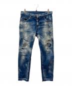 DSQUARED2ディースクエアード）の古着「ダメージ加工デニムパンツ」｜ブルー