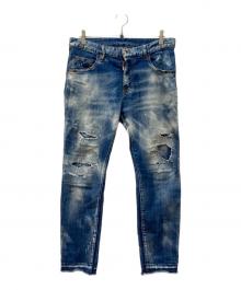 DSQUARED2（ディースクエアード）の古着「ダメージ加工デニムパンツ」｜ブルー