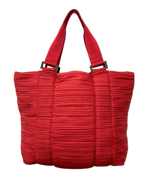 PLEATS PLEASE（プリーツプリーズ）PLEATS PLEASE (プリーツプリーズ) プリーツトートバッグ レッド サイズ:下記参照の古着・服飾アイテム