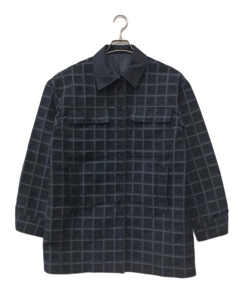 Louren（ローレン）louren (ローレン) velvet jacquard check blouson ネイビー サイズ:Fの古着・服飾アイテム