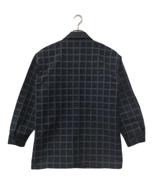 Louren（ローレン）louren (ローレン) velvet jacquard check blouson ネイビー サイズ:Fの古着・服飾アイテム