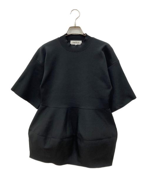 ENFOLD（エンフォルド）ENFOLD (エンフォルド) SOLID-PEPLUM PULLOVER ブラック サイズ:38の古着・服飾アイテム