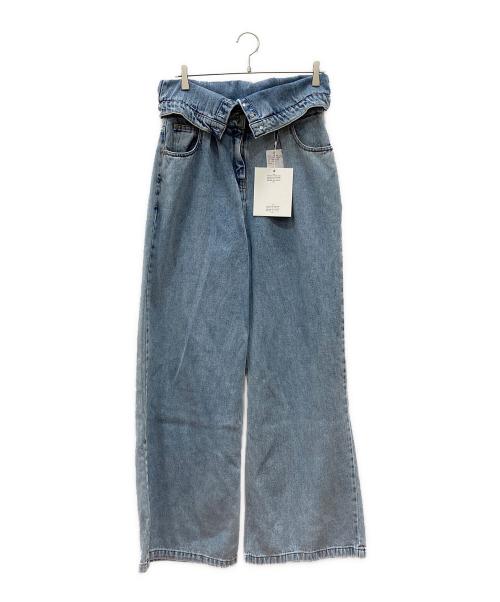 DEUXIEME CLASSE（ドゥーズィエム クラス）DEUXIEME CLASSE (ドゥーズィエム クラス) フラップディティールデニムワイドパンツ インディゴ サイズ:38 未使用品の古着・服飾アイテム