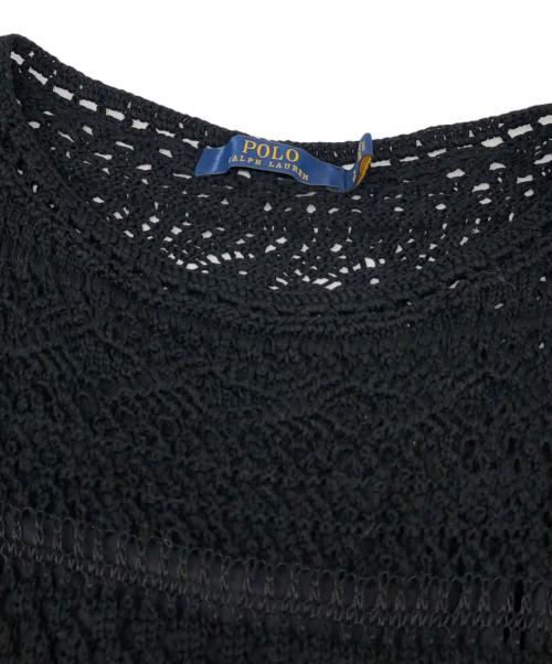 POLO RALPH LAUREN（ポロ・ラルフローレン）POLO RALPH LAUREN (ポロ・ラルフローレン) クロシェット コットンシースドレス ブラック サイズ:Sの古着・服飾アイテム