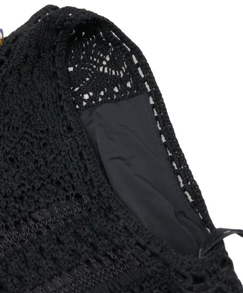 POLO RALPH LAUREN（ポロ・ラルフローレン）POLO RALPH LAUREN (ポロ・ラルフローレン) クロシェット コットンシースドレス ブラック サイズ:Sの古着・服飾アイテム