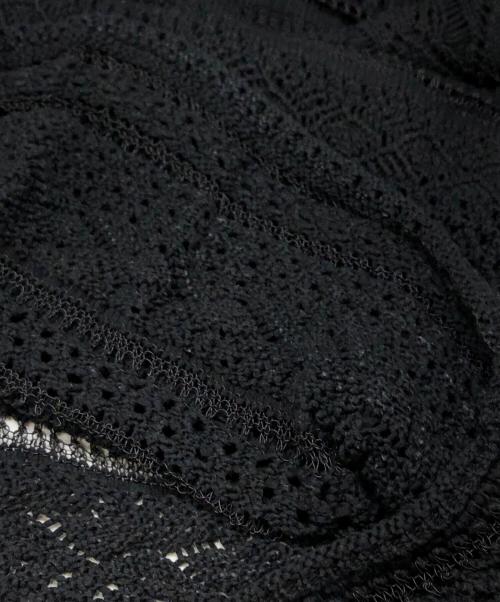 POLO RALPH LAUREN（ポロ・ラルフローレン）POLO RALPH LAUREN (ポロ・ラルフローレン) クロシェット コットンシースドレス ブラック サイズ:Sの古着・服飾アイテム