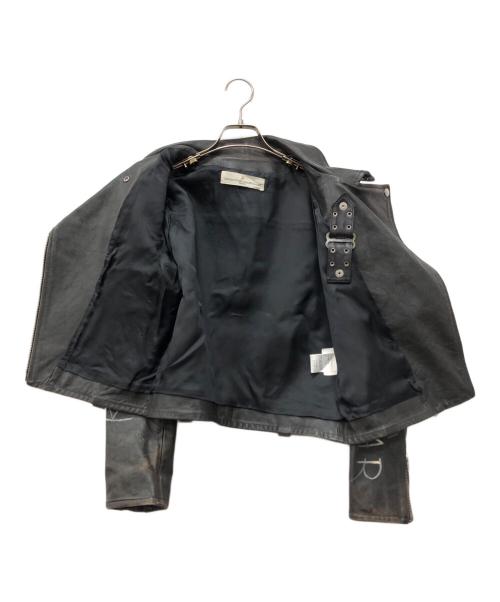 GOLDEN GOOSE（ゴールデングース）GOLDEN GOOSE (ゴールデングース) DEUXIEME CLASSE (ドゥーズィエム クラス) 別注 ユーズド加工ダブルライダースジャケット ブラック サイズ:Sの古着・服飾アイテム
