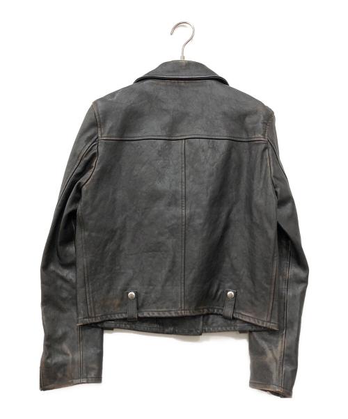 GOLDEN GOOSE（ゴールデングース）GOLDEN GOOSE (ゴールデングース) DEUXIEME CLASSE (ドゥーズィエム クラス) 別注 ユーズド加工ダブルライダースジャケット ブラック サイズ:Sの古着・服飾アイテム
