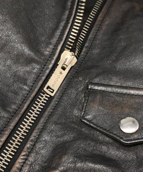 GOLDEN GOOSE（ゴールデングース）GOLDEN GOOSE (ゴールデングース) DEUXIEME CLASSE (ドゥーズィエム クラス) 別注 ユーズド加工ダブルライダースジャケット ブラック サイズ:Sの古着・服飾アイテム