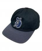 stussyステューシー）の古着「VINTAGE S LOW PRO CAP」｜ブラック×ネイビー