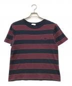 CELINEセリーヌ）の古着「トリオンフストライプレギュラーTシャツ」｜ワインレッド