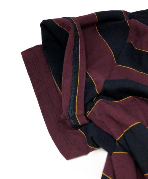 CELINE（セリーヌ）CELINE (セリーヌ) トリオンフストライプレギュラーTシャツ ワインレッド サイズ:Mの古着・服飾アイテム