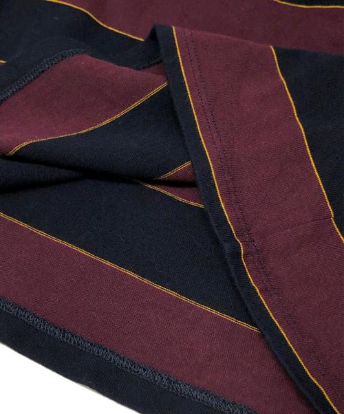 CELINE（セリーヌ）CELINE (セリーヌ) トリオンフストライプレギュラーTシャツ ワインレッド サイズ:Mの古着・服飾アイテム