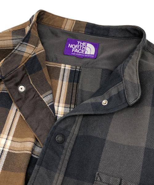 THE NORTH FACE（ザ ノース フェイス）THE NORTH FACE (ザ ノース フェイス) nanamica (ナナミカ) Plaid Patchwork Shirt グレー サイズ:Lの古着・服飾アイテム