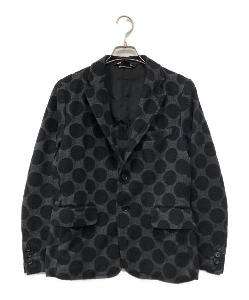 BLACK COMME des GARCONS（ブラックコムデギャルソン）BLACK COMME des GARCONS (ブラックコムデギャルソン) ドットパターン3Bテーラードジャケット ブラック サイズ:Sの古着・服飾アイテム