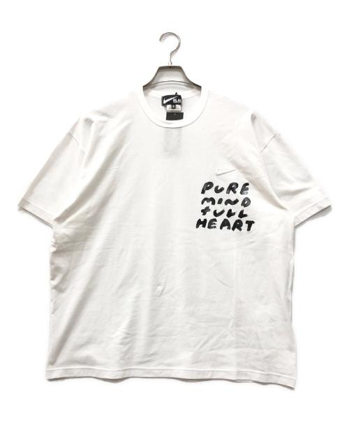 NIKE（ナイキ）NIKE (ナイキ) BLACK COMME des GARCONS (ブラックコムデギャルソン) 綿天竺 NIKE メッセージプリント ホワイト サイズ:S 未使用品の古着・服飾アイテム