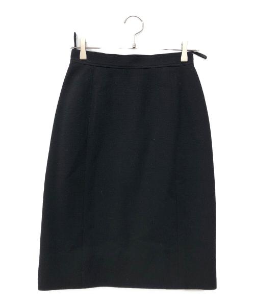 CHANEL（シャネル）CHANEL (シャネル) ウール台形スカート ブラック サイズ:38の古着・服飾アイテム
