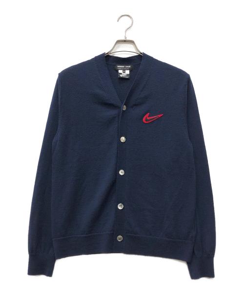 COMME des GARCONS HOMME DEUX（コムデギャルソン オム ドゥ）COMME des GARCONS HOMME DEUX (コムデギャルソン オム ドゥ) NIKE (ナイキ) スウォシュライン ニットカーディガン ネイビー サイズ:Mの古着・服飾アイテム
