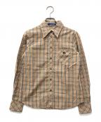 BURBERRY BLUE LABELバーバリーロンドンブルーレーベル）の古着「ノバチェックシャツ」｜ベージュ