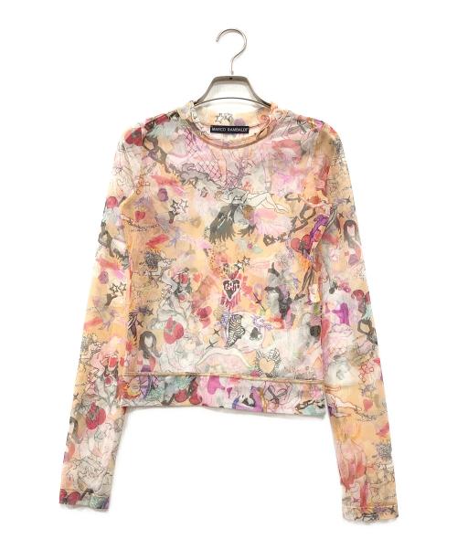 MARCO RAMBALDI（マルコランバルディ）MARCO RAMBALDI (マルコランバルディ) 総柄シアーカットソー ベージュ サイズ:Lの古着・服飾アイテム