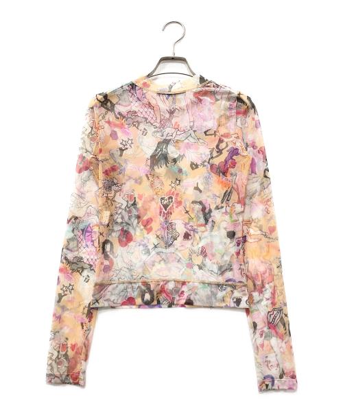 MARCO RAMBALDI（マルコランバルディ）MARCO RAMBALDI (マルコランバルディ) 総柄シアーカットソー ベージュ サイズ:Lの古着・服飾アイテム