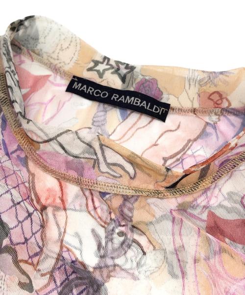 MARCO RAMBALDI（マルコランバルディ）MARCO RAMBALDI (マルコランバルディ) 総柄シアーカットソー ベージュ サイズ:Lの古着・服飾アイテム