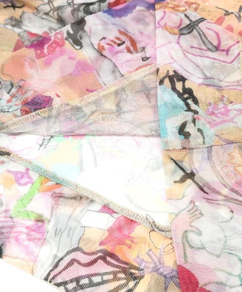 MARCO RAMBALDI（マルコランバルディ）MARCO RAMBALDI (マルコランバルディ) 総柄シアーカットソー ベージュ サイズ:Lの古着・服飾アイテム