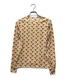 MARINE SERRE（マリーンセル）の古着「ムーントップストレッチカットソー」｜ベージュ