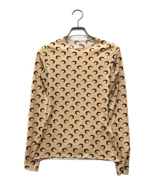 MARINE SERRE（マリーンセル）marine serre (マリーンセル) ムーントップストレッチカットソー ベージュ サイズ:XSの古着・服飾アイテム