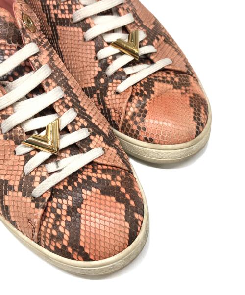 LOUIS VUITTON（ルイ ヴィトン）LOUIS VUITTON (ルイ ヴィトン) フロントローライン レザーローカットスニーカー ピンク サイズ:38の古着・服飾アイテム