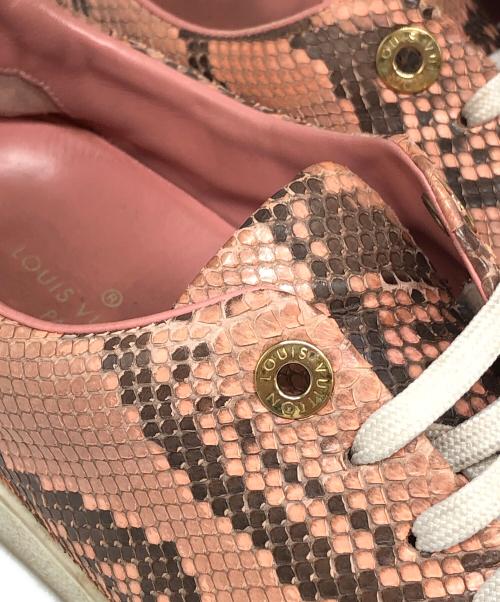 LOUIS VUITTON（ルイ ヴィトン）LOUIS VUITTON (ルイ ヴィトン) フロントローライン レザーローカットスニーカー ピンク サイズ:38の古着・服飾アイテム