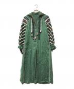 vita kinヴィタキン）の古着「刺繍リネンワンピース」｜グリーン