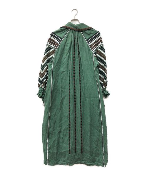 vita kin（ヴィタキン）vita kin (ヴィタキン) 刺繍リネンワンピース グリーン サイズ:XSの古着・服飾アイテム