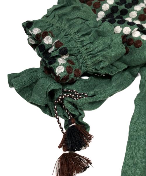 vita kin（ヴィタキン）vita kin (ヴィタキン) 刺繍リネンワンピース グリーン サイズ:XSの古着・服飾アイテム