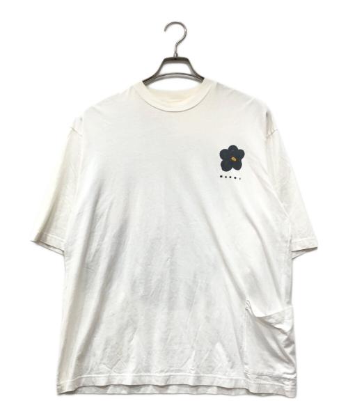 MARNI（マルニ）MARNI (マルニ) ブラックDAISYプリント クルーネックTシャツ ホワイト サイズ:48の古着・服飾アイテム