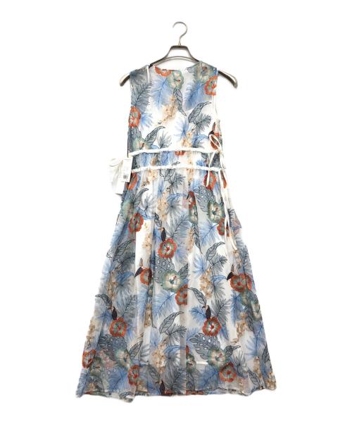 GRACE CONTINENTAL（（グレースコンチネンタル）GRACE CONTINENTAL (（グレースコンチネンタル) ボタニカルバード刺繍・ロング丈ワンピース ブルー サイズ:36 未使用品の古着・服飾アイテム