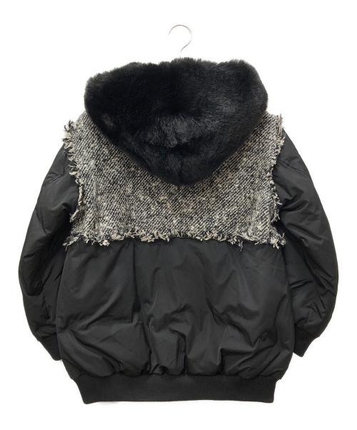 Diagram（ダイアグラム）Diagram (ダイアグラム) ツイード ダウンジャケット ブラック サイズ:36の古着・服飾アイテム