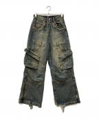 PERSONSOULパーソンソウル）の古着「Shell Dirty Cargo Jeans」｜インディゴ