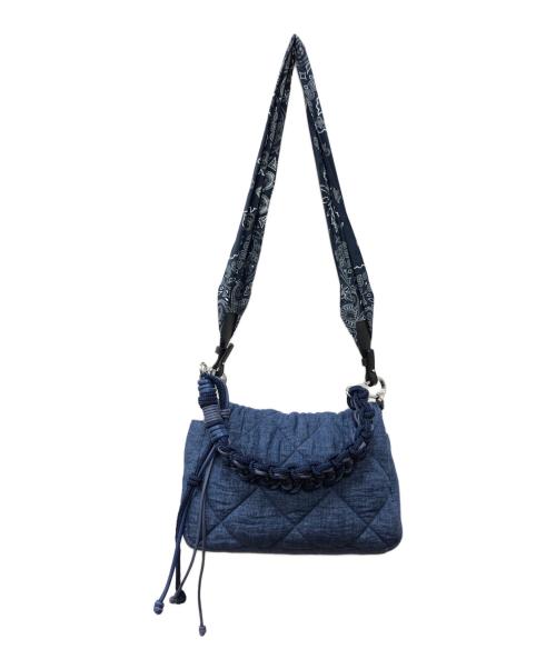 EMPORIO ARMANI（エンポリオ アルマーニ）EMPORIO ARMANI (エンポリオアルマーニ) ペイズリーショルダー デニムキルティングショルダーバッグ ネイビー サイズ:下記参照の古着・服飾アイテム
