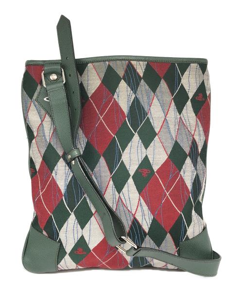 Vivienne Westwood（ヴィヴィアンウエストウッド）Vivienne Westwood (ヴィヴィアンウエストウッド) オーブ アーガイルショルダーバッグ グリーン サイズ:下記参照の古着・服飾アイテム