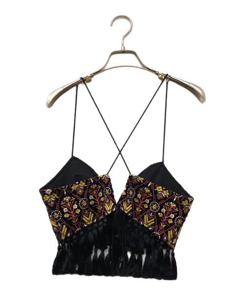 Ameri VINTAGE（アメリヴィンテージ）Ameri VINTAGE (アメリヴィンテージ) India embroidery bustier ブラック サイズ:Fの古着・服飾アイテム