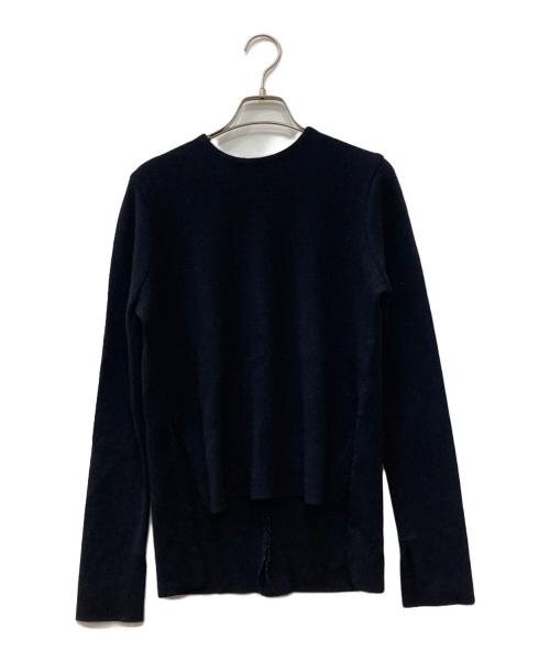 SHE TOKYO（シートーキョー）SHE TOKYO (シートーキョー) ウールニットプルオーバー サイドスリット カットソー ブラック サイズ:1の古着・服飾アイテム