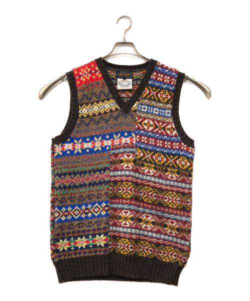 BEAMS PLUS（ビームスプラス）BEAMS PLUS (ビームスプラス) Jamieson’s Knitwear (ジャミーソンズニットウェア) ニットベスト ブラウン サイズ:Mの古着・服飾アイテム