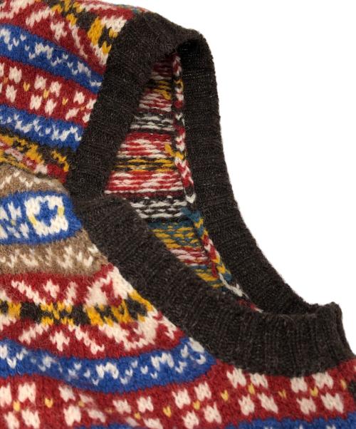 BEAMS PLUS（ビームスプラス）BEAMS PLUS (ビームスプラス) Jamieson’s Knitwear (ジャミーソンズニットウェア) ニットベスト ブラウン サイズ:Mの古着・服飾アイテム