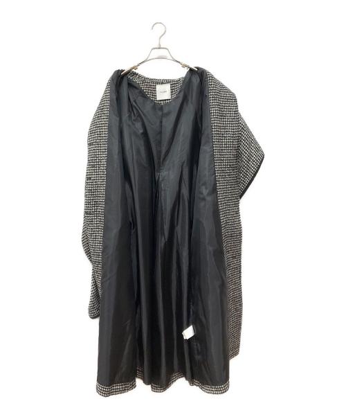 CLANE（クラネ）CLANE (クラネ) ハウンドトゥース ケープコート ブラック サイズ:Sの古着・服飾アイテム