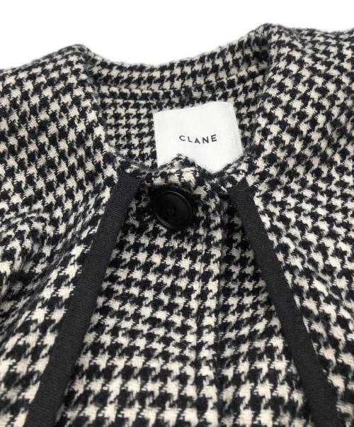 CLANE（クラネ）CLANE (クラネ) ハウンドトゥース ケープコート ブラック サイズ:Sの古着・服飾アイテム