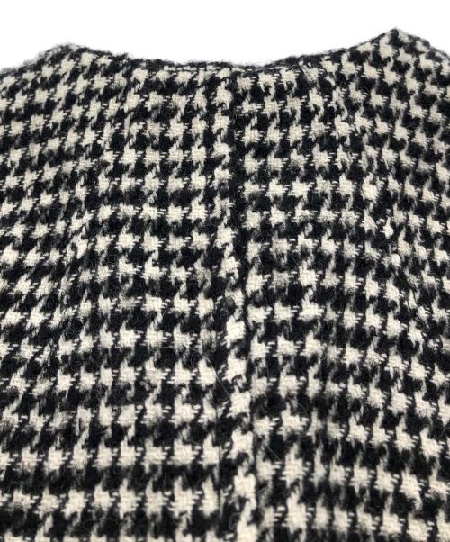 CLANE（クラネ）CLANE (クラネ) ハウンドトゥース ケープコート ブラック サイズ:Sの古着・服飾アイテム
