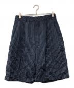 stussyステューシー）の古着「VOLUME PLEATED SHORT WRINKLED STRIPE」｜ネイビー